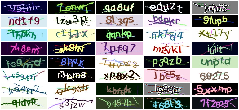 Captchas examples